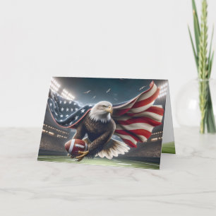 Birthday Bald Eagle With a Football Card