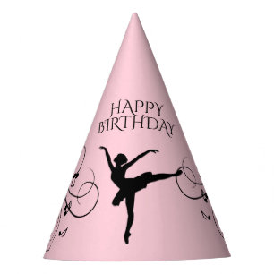 Birthday Ballerina Dancing with Music Notes Party Hat