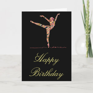 Birthday ballerina modern dance card