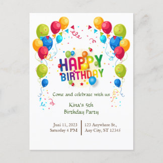 Birthday Ballons Postcard