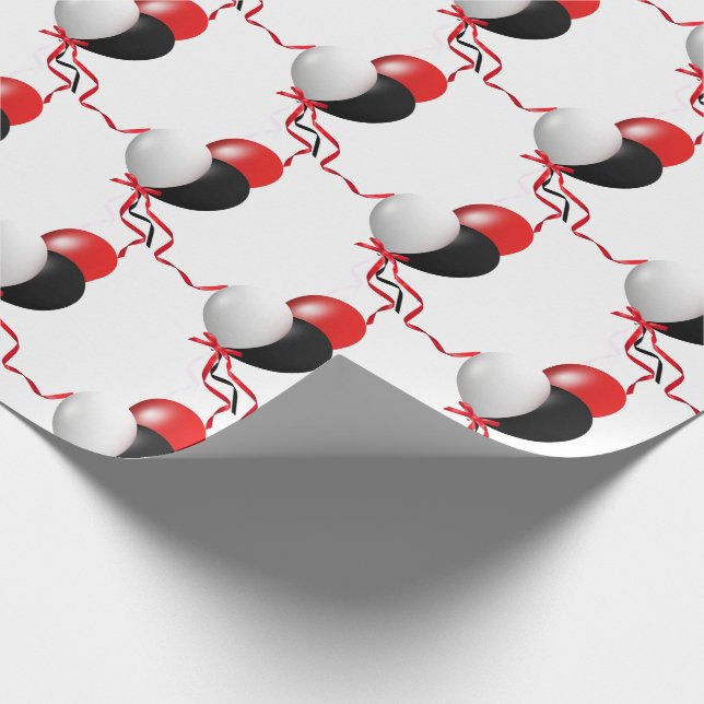 birthday balloon bouquet on white wrapping paper (Corner)