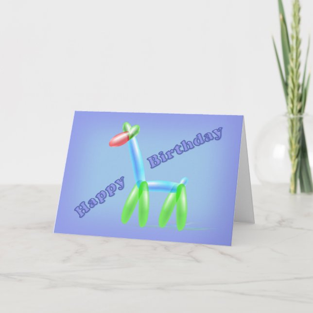 Birthday Balloon Giraffe Card (Front)