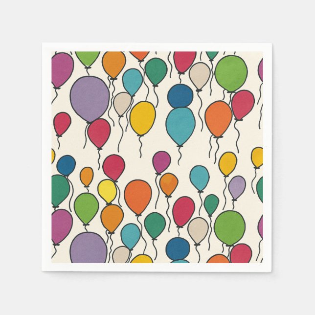Birthday Balloon Watercolor   Napkin (Front)