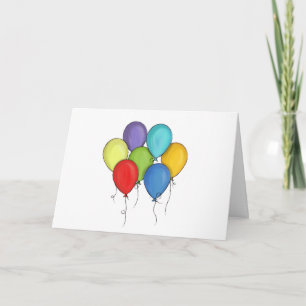 Birthday Balloon Watercolor Personalised Confetti Card