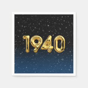 Birthday Balloons 1940 In Stars Napkin