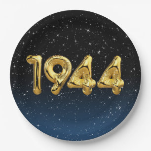 Birthday Balloons 1944 In Stars Paper Plate