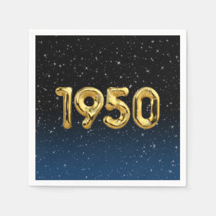 Birthday Balloons 1950 In Stars Napkins