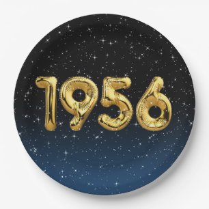 Birthday Balloons 1956 In Stars Paper Plate