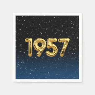 Birthday Balloons 1957 In Stars Napkin