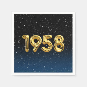 Birthday Balloons 1958 In Stars Napkin