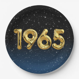 Birthday Balloons 1965 In Stars Paper Plate