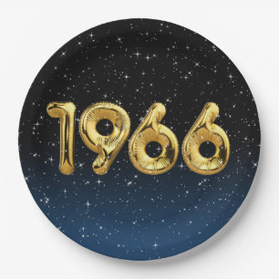 Birthday Balloons 1966 In Stars Paper Plate
