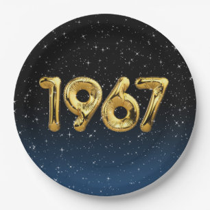 Birthday Balloons 1967 In Stars Paper Plate
