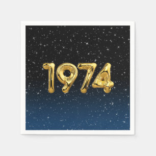 Birthday Balloons 1974 In Stars Napkins