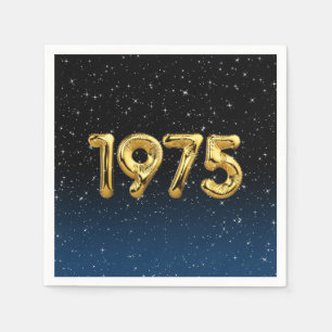 Birthday Balloons 1975 In Stars Napkin