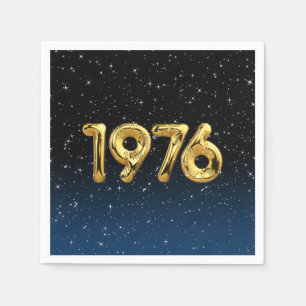 Birthday Balloons 1976 In Stars Napkin