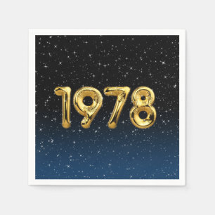 Birthday Balloons 1978 In Stars Napkin