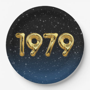 Birthday Balloons 1979 In Stars Paper Plate