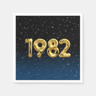 Birthday Balloons 1982 In Stars Napkin