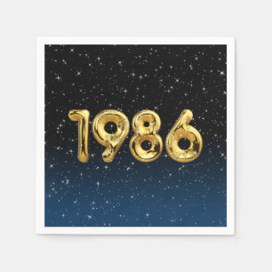 Birthday Balloons 1986 In Stars Napkin