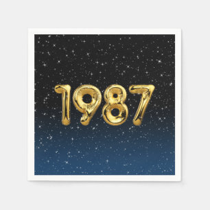 Birthday Balloons 1987 In Stars Napkin