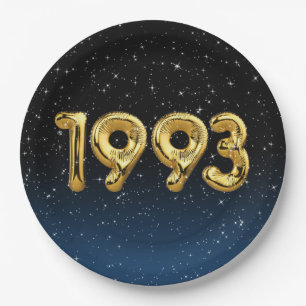 Birthday Balloons 1993 In Stars Paper Plate