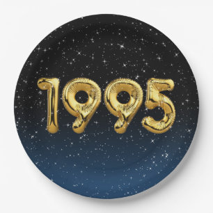 Birthday Balloons 1995 In Stars Paper Plate