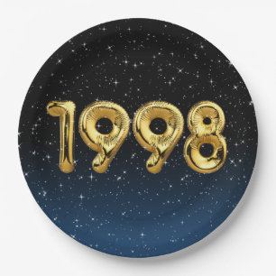 Birthday Balloons 1998 In Stars Paper Plate