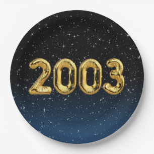Birthday Balloons 2003 In Stars Paper Plate