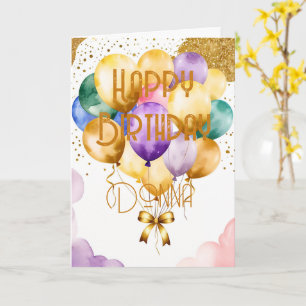 Birthday Balloons. Add Name. Card