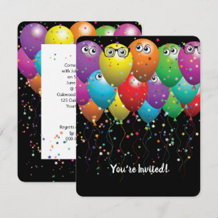 Birthday balloons and eyeballs Party Invite