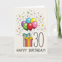 Birthday Balloons And Presents With Age And Text
