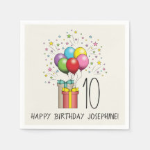 Birthday Balloons And Presents With Age And Text