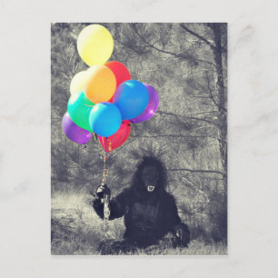 birthday balloons ape postcard