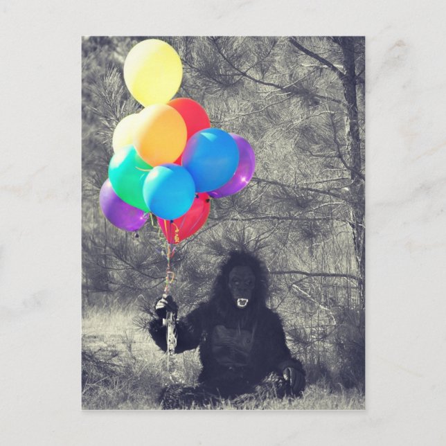 birthday balloons ape postcard (Front)