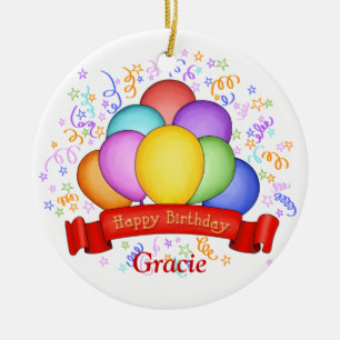 Birthday Balloons & Banner Ornament