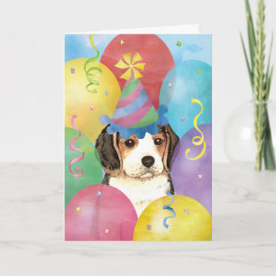 Birthday Balloons Beagle Card