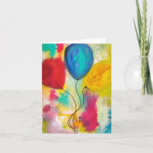 Birthday Balloons - Blank Greeting Card