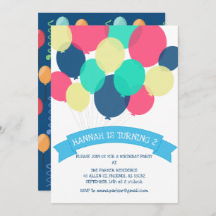 Birthday Balloons Children's Party Invitation