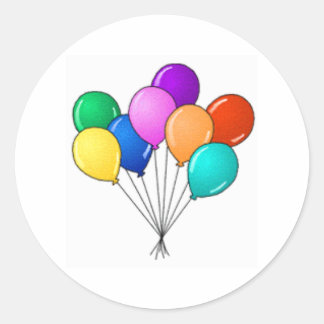Birthday Balloons Classic Round Sticker