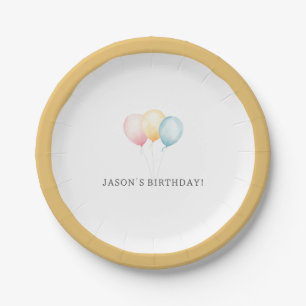 Birthday Balloons Custom Paper Plate