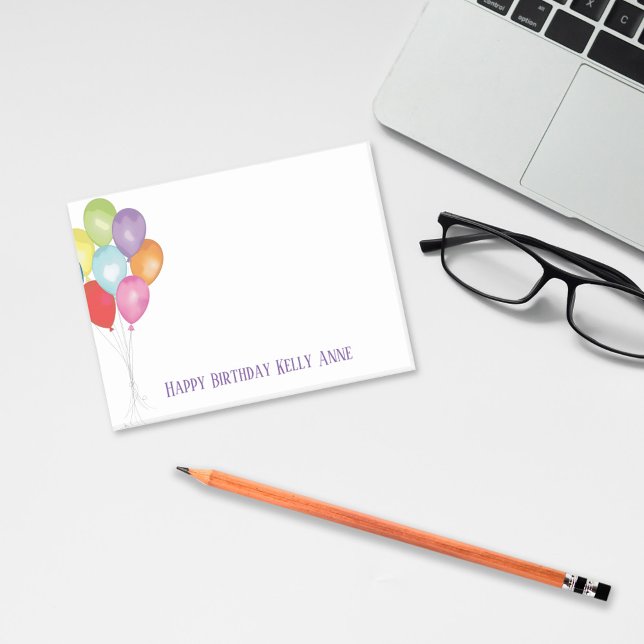 Birthday Balloons Editable Post it Notes (Balloons custom post it notes. )