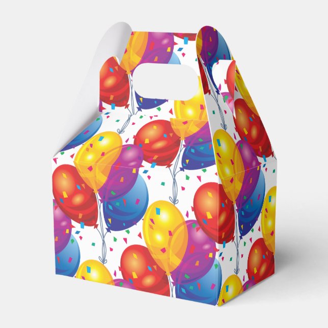 Birthday Balloons  Favour Box (Front Side)