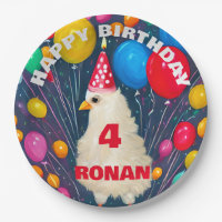 Birthday Balloons Funny Chicken Poster