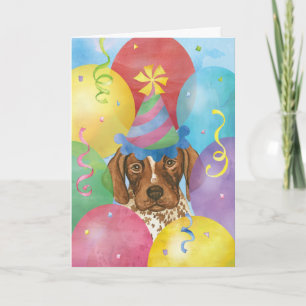 Birthday Balloons German Shorthaired Pointer Card