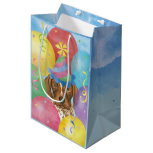 Birthday Balloons German Shorthaired Pointer Medium Gift Bag