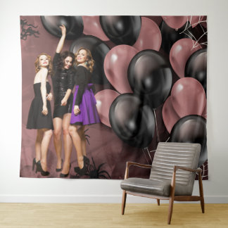 Birthday Balloons Gothic Party Backdrop Tapestry