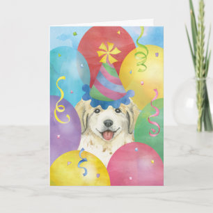Birthday Balloons Great Pyrenees Card