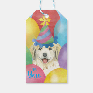 Birthday Balloons Great Pyrenees Gift Tags