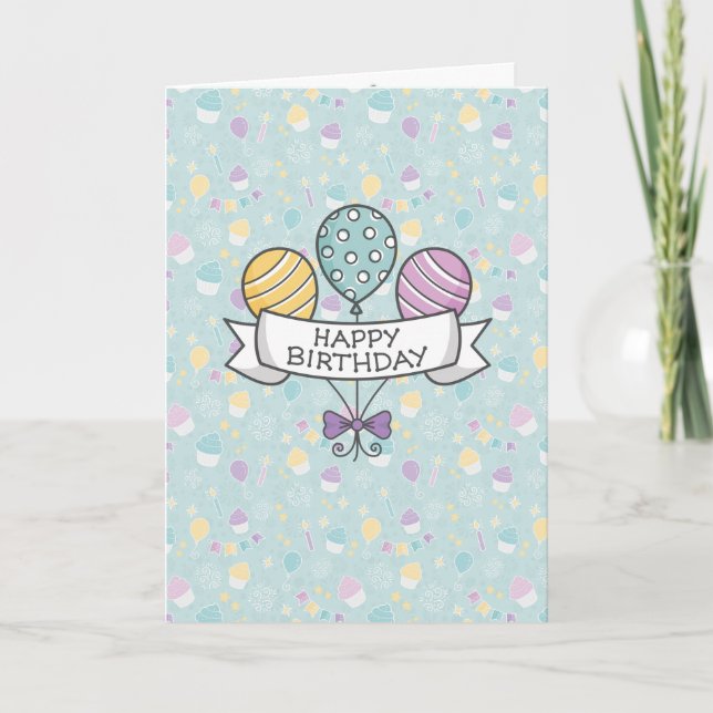 Birthday Balloons greeting card (Front)